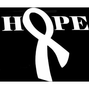 GoedeDoelen.Shop | Auto Sticker Hope Ribbon Zilver | Scootersticker | Laptopsticker | Cancer Awareness | Pink Ribbon | Borstkanker | Weerbestendig