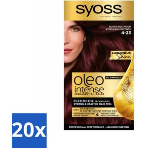SYOSS - Oleo Intense 4-23 - Haarverf - Permanente Haarkleuring - Bordeaux Rood - Langdurige Kleur - Bulkverpakking - 20 stuks
