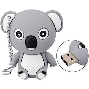 Ulticool USB stick koala beer grijs 64GB high speed (USB 3.0) – Cute & kawaii Tiener cadeau meisje & jongen - cadeau idee vrouw populair - 10 jaar - puber