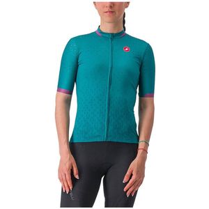 Castelli Pezzi Korte Mouw Wielertrui Groen XS Vrouw