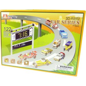 Cubic Happy 3D Puzzle Car Series Kinderspeelgoed met 8 auto's 122 onderdelen