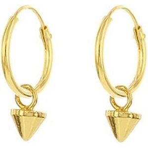 Karma 925 Sterling Zilveren Hoops Symbols Goudkleurige Mini Cone Oorknoppen M1253