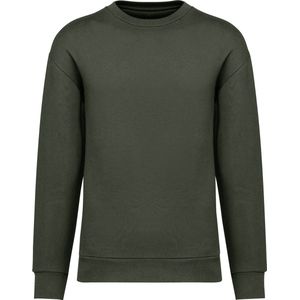 Native Spirit Ecologische uniseks sweater met ronde hals en afhangende mouwen in geborsteld fleece NS435 - Organic khaki - S