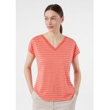 comma - T-shirt - Gestreept - Viscose - Normale Pasvorm