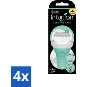 4 x Wilkinson Sword - Scheermes - Intuition Sensitive Care 2-in-1 - Zacht - 1 scheermes - Scheermes - Scheerapparaat - Vrouwen Scheerapparaat - Gevoelige Huid - Scheermesje
