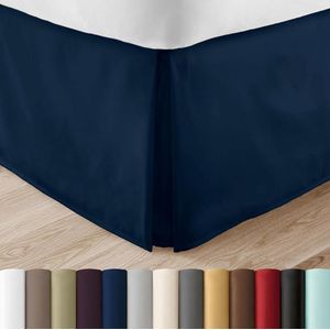 Geplooide Bed Rok - Queen - Navy Blauw - Linen Market Corner Bed Skirt