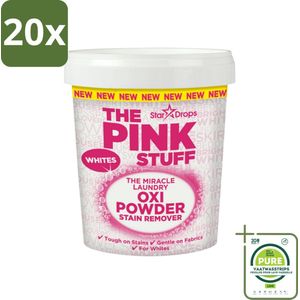 20 x The Pink Stuff - Vlekverwijderaar - Voor Witte Was - 1kg - Grootverpakking - Vlekkenverwijderaar - Witte Was - Vlekken Verwijderen - Wasmiddel - Waspoeder