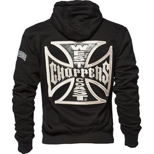 West Coast Choppers WCC OG Classic Panel Zip Hoodie Vest met capuchon zwart XXL