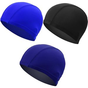 3 stuks elastische badmutsen - zwemmen - rekbare antislip badmuts unisex - lichtgewicht waterdichte badmutsen voor lang en kort haar kinderen