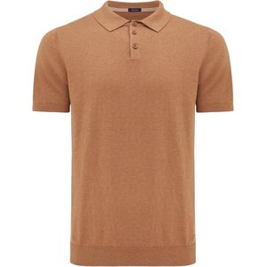 TRESANTI | TREVOR | Basic gebreide polo katoen kasjmier | bruin | Size XL
