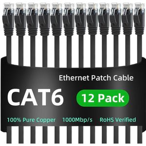 Ethernet Kabel Cat 6 - 4.5m Plat Netwerkkabel voor Hoge Snelheid | Gigabit LAN Kabel voor Router, Switch, PC, TV, Modem, PS4/5, X-box