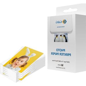 ZINC Photo Paper Stickers Self-Adhesive (5 x 7.5 cm) (50 Pieces) - Compatible with Zinc Printers - 2 x 3 Inch Photo Printers