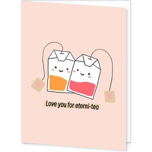 Liefdeskaart | Love You card | Wenskaart | Voor altijd | Set van 1, 4 of 6 dubbele wenskaarten 10,5*14,5 cm inclusief enveloppen