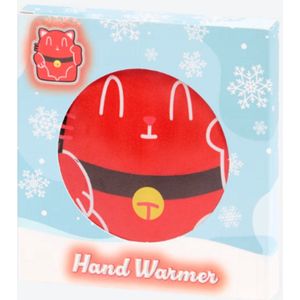Handwarmer rode kat – Herbruikbare gel handwarmer – Warmte pad voor in jaszak of handschoen