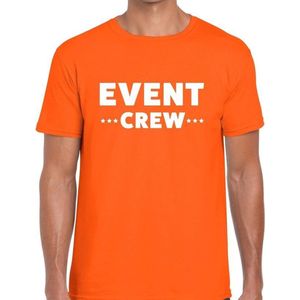 Event crew tekst t-shirt oranje heren - evenementen staff / personeel shirt XXL