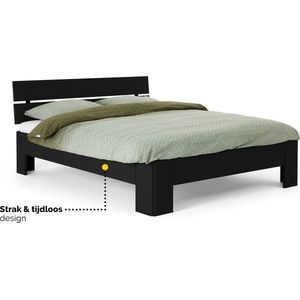 B Bright Fresh 450 Bed met Hoofdbord 180 x 220 cm - Bedframe Zwart - Bedombouw - Instaphoogte: 45cm - Tweepersoonsbedden