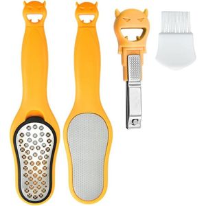 Multifunctioneel Voetverzorgingshulpmiddel 3-in-1 met Puimsteen en Roestvrijstalen Voetvijl voor Eelt en Gebarsten Hielen - Pedicurehulpmiddel voor Dode Huid - CENPNK Eeltvijl