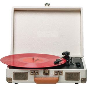 Draaitafels voor vinylplaten - Draagbare fonograaf met Bluetooth en stereoluidsprekers, 3 snelheden