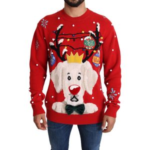 Rode kerst hond pullover kasjmier trui