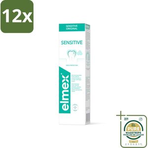 Elmex Tandpasta Sensitive Original 75 ml - Voordeelverpakking - 12 stuks - Aminfluoride - Cariës