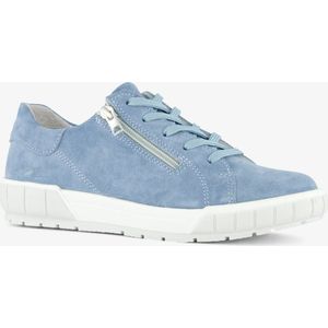 Hush Puppies - Suede Sneakers - Lichtblauw - Dames - Echt Leer - Uitneembare Zool