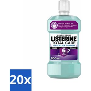 20 x Listerine - Mondwater - Total Care - Gevoelige Tanden - 500 ml - Tandvlees - Mondspoeling - Listerine - Verfrissende Munt