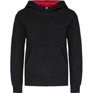 Kariban Kinder hooded sweater met gecontrasteerde capuchon K453 - BLACK / RED - 6/8 Y (6/8 ans)