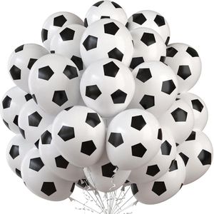 35 stuks zwart-witte voetbalballonnen - latex ballonnen voor voetbal verjaardag - jongens voetbalfeestdecoraties - sportthema party - voetballiefhebbers. .