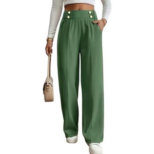 Bovista Pantalon Dames - Chino - Golfbroek - Nette Broek - Met Elastische Tailleband - Volwassenen - Groen - S