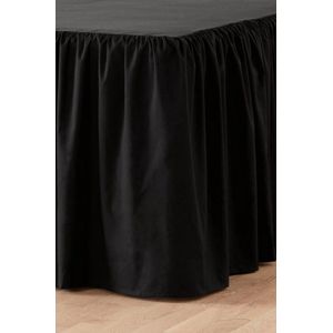 Zack Volant Bedrok - 100% biologisch katoen - hoogte 60 cm - grijs-zwart - 90 x 200 cm