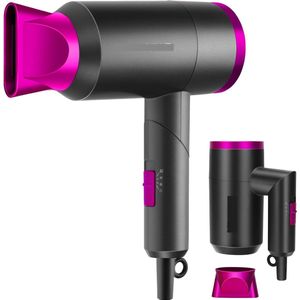 Haardroger reishaardroger met inklapbare handgreep, draagbaar, veiligheidsbescherming, 2 snelheden en temperatuurinstellingen