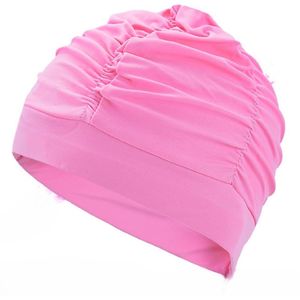 2 stuks badmutsen, damesbadmutsen, nylon badmutsen, elastische, comfortabele badmutsen, geplooide elastische, comfortabele badmutsen, badmutsen, houden je kapsel ongewijzigd. - Roze