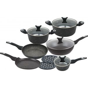 Klausberg 7201 Pannenset - 12-delig - Keramisch - Gesmeed Aluminium - Non Stick - Inductie - Zwart