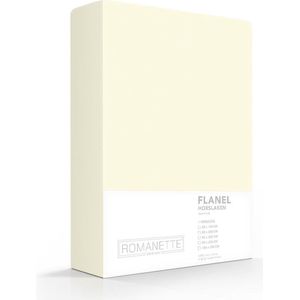 Romanette - Flanel - Hoeslaken - Tweepersoons - 140x200 cm - Ivoor