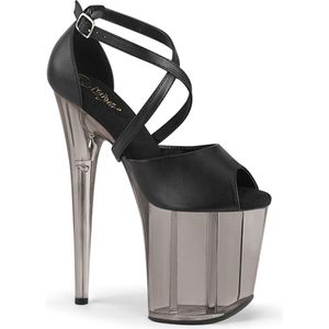 Pleaser - FLAMINGO-840T Sandaal met enkelband, Paaldans schoenen - Paaldans schoenen - 38 Shoes - Zwart