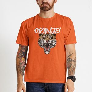 Oranje Koningsdag T-shirt - MAAT 4XL - Heren Pasvorm - Oranje Tiger