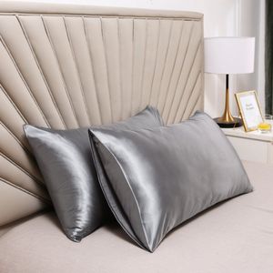 2-delige satijnen kussensloop - zacht en zijdeachtig bedkussen - envelopsluiting - anti-mijt en hypoallergeen - beschermt haar en huid tegen rimpels - 51x91cm