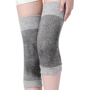 Wollen Warme Kniebraces Winter – Dikke Elastische Kniewarmers Tegen Koude Benen & Gewrichtspijn – Ademend Kniebeschermer voor Senioren, Mannen & Vrouwen – 1 Paar