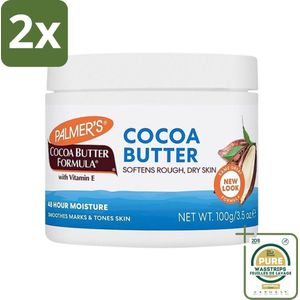 Palmers - Huidverzorging - Cocoa Butter Formula Cream Jar - Intensieve Hydratatie - 200 g - Voordeelverpakking - 2 stuks - Cacaoboter crème - Droge huid verzorging