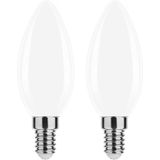 Modee E14 LED Lamp - Warm Wit - 7W - 806lm - LED Filament Melkglas Kaarslamp B35 - Vervangt 50W Halogeen Gloeilamp - 2 stuks