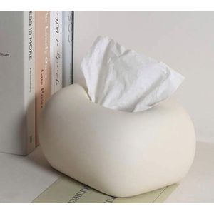 Ivoorwitte keramische tissuebox, elegante tissuebox voor badkamer, woonkamer en hal, decoratieve tissuebox, handige opbergruimte voor cosmetische tissues