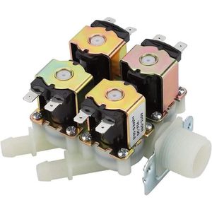 1 in 4 Out Plastic Water Solenoid Valve 12v DC DN20 G3/4"" Normally Closed Inlet N/C Water Drain Flow Switch Quick Connect