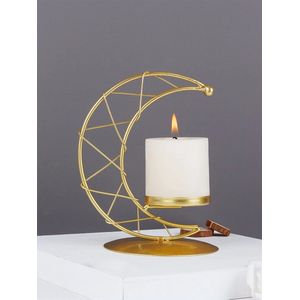 Maan Kandelaar - Goud - Modern - Metalen Kandelaar - Kaarshouder - Romantisch - Decor - Interieur - Bruiloft Decoratie - Eettafel Decoratie