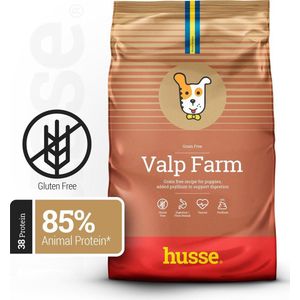 Husse Valp Farm - Graanvrij hondenbrokken, Puppyvoer Droogvoer, Puppy Voer, Glutenvrij Hondenvoer - 12 kg