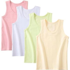 Zachte Lijfjes Onderhemden voor Meisjes van 2-8 Jaar - 4-delige Ademend Tanktops Set