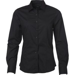 James and Nicholson Dames/dames Poplin-shirt met lange mouwen (Zwart)