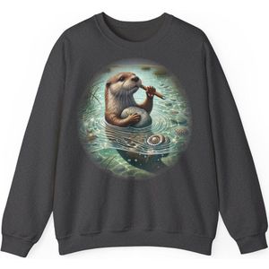 Slack-Pack - Steve the Floatter - Sweatshirt - Donker Gemeleerd - L