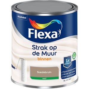 Flexa - Strak op de Muur Binnen Muurverf Mat - Suedebruin - Mengverf - 1 Liter