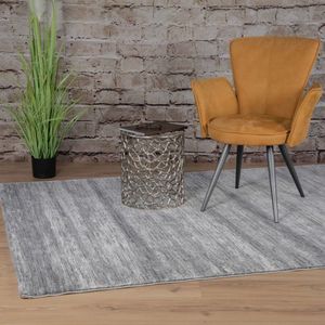 Flycarpets Vita Vloerkleed Grijs / Lichtgrijs Gestreept - 160x230 cm - Laagpolig Tapijt Woonkamer