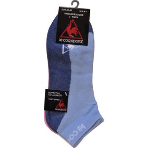 SNEAKERSOKKEN LE COQ SPORTIF - 6 PAAR- 36/42- 3 KLEURENCOMBINATIES MET MERKLOGO